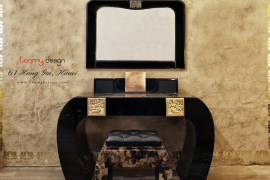 Lacquer dressing table with mirror
